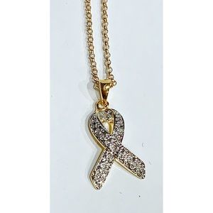 Sterling 925 Awareness Ribbon Pendant & Chain